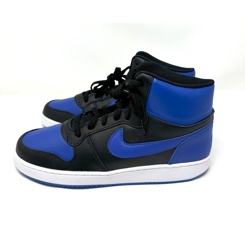 Nike Men Shoes Ebernon Mid Black/Game Royal/White, Size 10.5 - Picture 4 of 6
